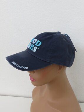 (#137) Life is Good “Good Vibes” Chill Darkest Blue Cap Unisex OSFM